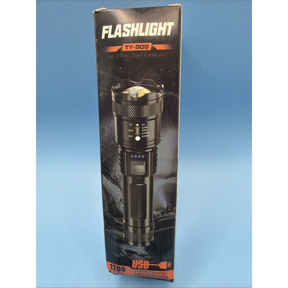 Outdoor Tactical USB Rechargeable Led Flashlight, 1200 LUMEN